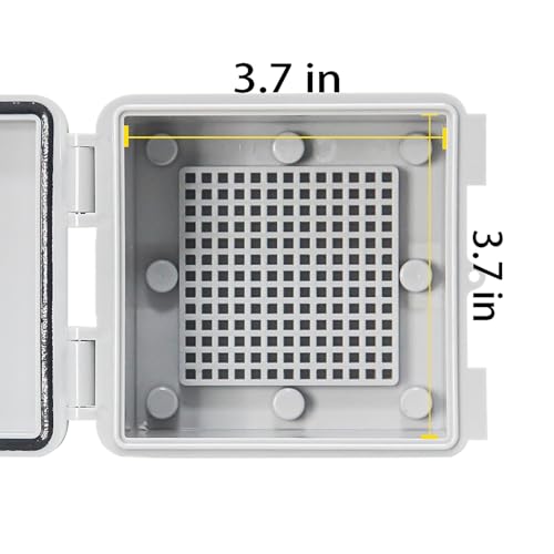 Junction Box - Waterproof Electrical Box ABS Plastic Enclosure Switch Router Project Box Latch Hinged Project Enclosure Gray Cover(4.3"x4.3"x2.9") - color: Grey Cover, size: 4.3"x4.3"x2.9"