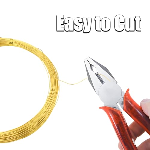 22 Gauge Aluminum Craft Wire, 164FT 0.6mm Gold Bendable Wire - size: 22, style: Gold