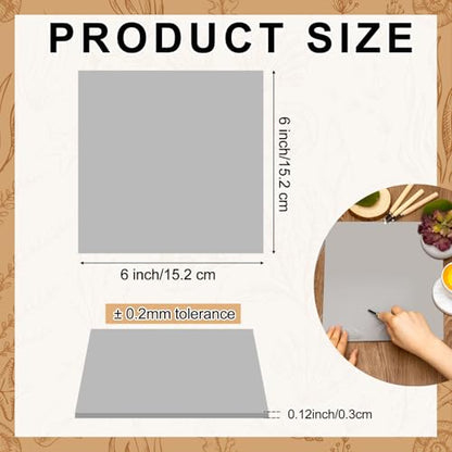 Yeaqee 2 Pcs 6 x 6 Inch Linoleum Blocks for Printmaking, Gray - color: Gray, size: 6 x 6 Inch