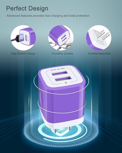 iPhone 17e 16e Wall Charger & USB-C Cable for iPhone 17 Air 16 Pro Max Plus - color: Purple, style: USB C