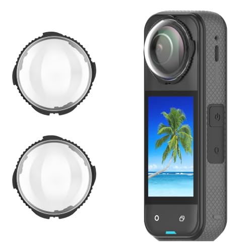 2 Pack Lens Protector Guards for Insta360 X5, Protective Cover 10H Tempered Glass for Insta360 X5 Camera Clear Protective Guards Kit Dust Proof Scratch-resistant Lens Cap Accessories - color: Insta360 X5