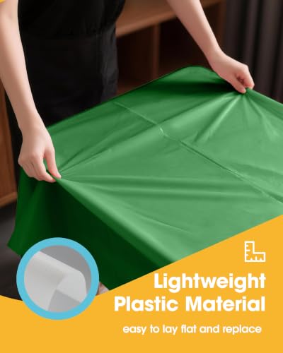 Niuara Green Plastic Table Cloth Disposable, 4 Pack, 54 x 108 in - color: Green, size: 54" x 108" - 4 Packs
