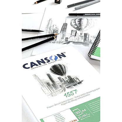 CANSON 1557 Extra White 180gsm A4 Drawing Paper 30 Sheets