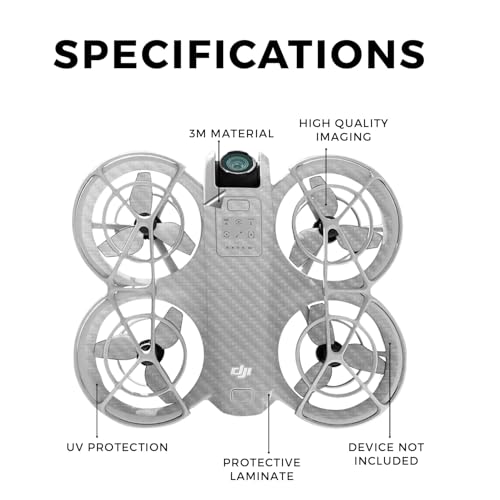 Carbon Fiber Drone Skin Compatible with DJI Neo - Cold Steel - Premium 3M Vinyl Protective Wrap Decal Cover - Easy to Apply | Crafted in The USA by MightySkins - color: Cold Steel, style: Textured Carbon Fiber Finish