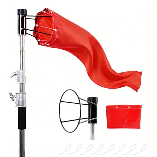 8 in x 36 in Airport Windsock Pole Kit, Red Windsocks