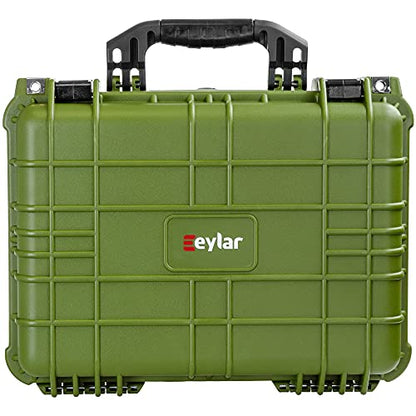 Eylar Standard 16" Gear, Equipment, Hard Camera Case Waterproof with Foam TSA Standards - color: Green