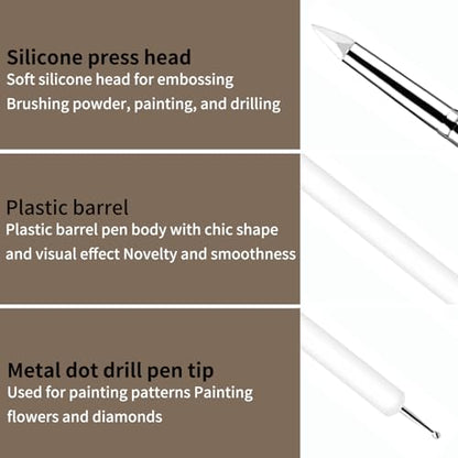 10 Pcs Silicone Clay Sculpting Tools Set, Double-Ended Dotting Tools & Silicone Brushes for Polymer Clay, Air Dry Clay, Pottery & DIY Crafting-White - color: 10Pcs-White