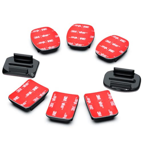 Helmet Adhesive Mounts Curved Sticky Flat Attachment for GoPro - color: 8 Packs