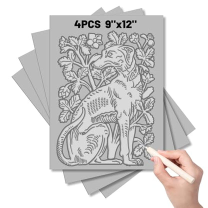 4 Pack Linoleum Blocks for Printmaking, 9 X 12 Inch, Soft Rubber - size: 9 x 12 Inch