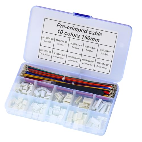 Compatible with Molex Wire-to-Board Connectors, Mini-SPOX Connectors 2.5mm Pitch with 22AWG Premium Pre-Crimped Wire, Mini-SPOX 2.5mm 5264 2P 3P 4P 5P 6P Housing (TC-MX-5264-2.5mm) - size: 2.5mm--Mini-SPOX-5264