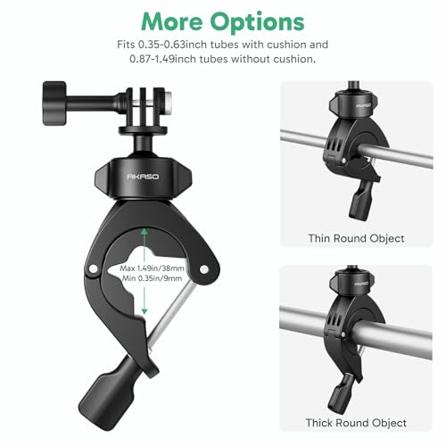 AKASO Bike Pole Mount Motorcycle Handlebar Clamp Mount for Action Cameras