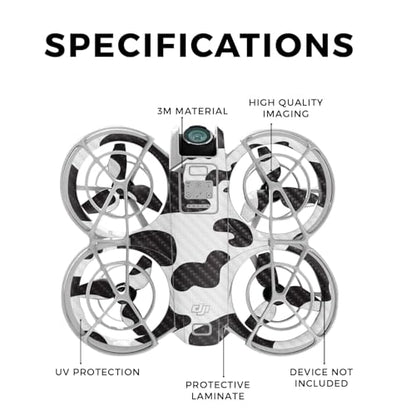 Carbon Fiber Drone Skin Compatible with DJI Neo - Cow Print - Premium 3M Vinyl Protective Wrap Decal Cover - Easy to Apply | Crafted in The USA by MightySkins - color: Cow Print, style: Textured Carbon Fiber Finish