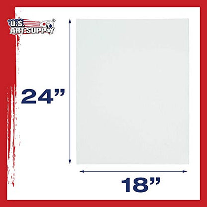 U.S. Art Supply 18 X 24 Inch Art Canvas Board Panels 12 Pack - 8 Ounce - size: 18" x 24"
