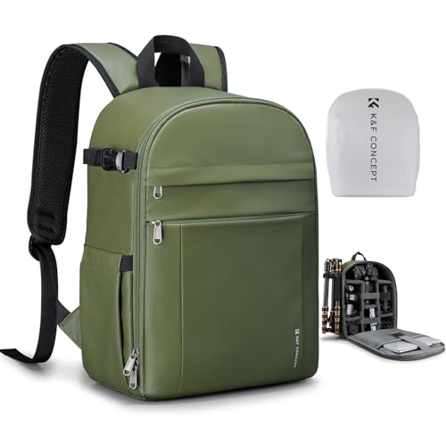 K&F CONCEPT Camera Backpack, DSLR/SLR/Mirrorless Photography Camera Bag - color: 02-Bright Green