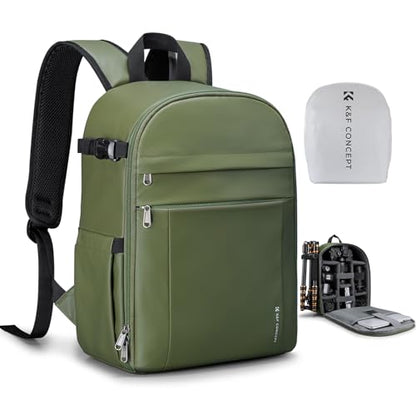 K&F CONCEPT Camera Backpack, DSLR/SLR/Mirrorless Photography Camera Bag - color: 02-Bright Green