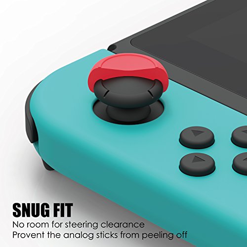Skull & Co. Skin, CQC and FPS Thumb Grips Set Joystick Cap Analog Stick Cap for Nintendo Switch Joy-Con Controller - Black, 3 Pairs (6pcs)