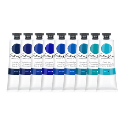 Gamblin Artist Oil Paint Set For Professionals - BLUE SET - 37ml Tubes - color: Blue