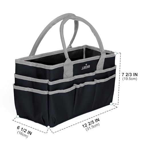 JJRING 600D Nylon Craft & Art Organizer Tote Bag With Pockets, Silver - color: Silver, size: Small