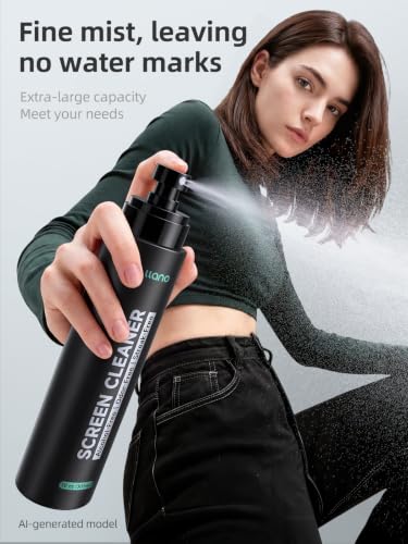 llano Screen & Lens Cleaner Spray, 10 oz (300ml) with 2 Cleaning Cloths