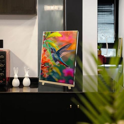 HeeBenor Framed Paint by Numbers Kit for Adults, Hummingbird, 8x12 Inch - color: Hummingbird 009