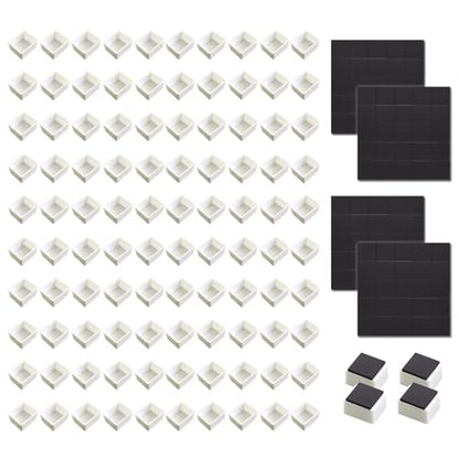100Pcs Watercolor Half Pans Empty with Magnetic Stripe,Plastic Palette Tins - color: 100 Half Pans