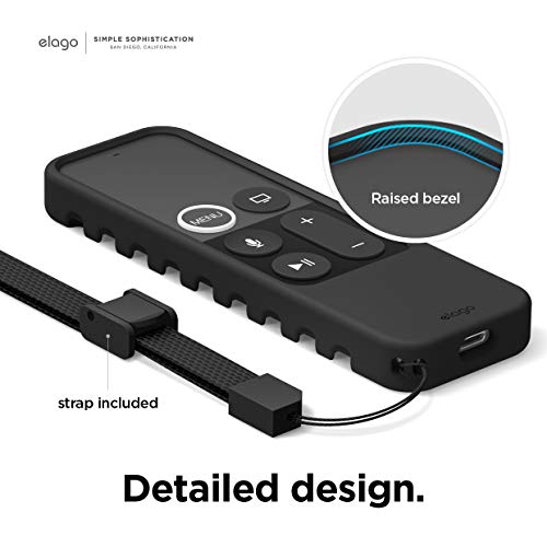 elago R3 Protective Case for Apple TV 4K Siri Remote 1st Generation - color: Black