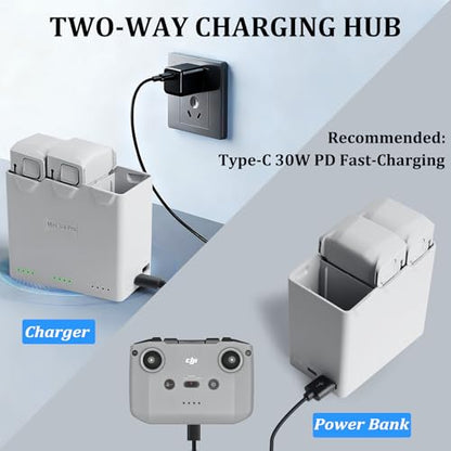 3 Pack Mini 3 Series Intelligent Flight Battery Plus 3850mAh with Two-Way Charging Hub Combo for DJI Mini 4 Pro Drone Replacement