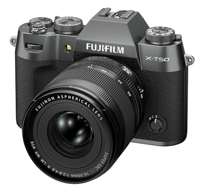 Fujifilm X-T50 Mirrorless Digital Camera XF16-50mmF2.8-4.8 R LM WR Lens Kit - Charcoal Silver Bundle with Additional Accessories