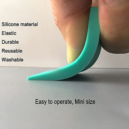 DGAGA 1 Pack of Mini Squeegees, Self Adhesive Silk Screen Stencil Squeegee Turquoise Silicone Screen Printing Tools for Applying Mesh Stencils Ink or Chalk Paste Scraper - color: 1pcs