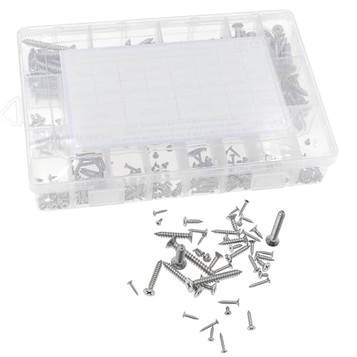 M2.2-M5.5 304 SS Phillips Flat Head Pointed Self Tapping Screws Kit - size: M2.2 M2.6 M2.9 M3.5 M4.2 M4.8 M5.5