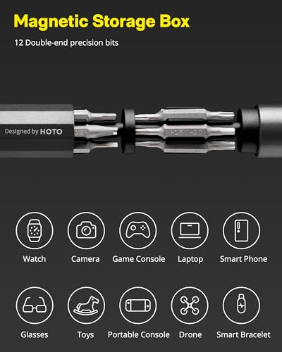 HOTO 24 in 1 Mini Screwdriver Set, Eyeglass Repair Kit, Slate Grey - color: Slate Grey