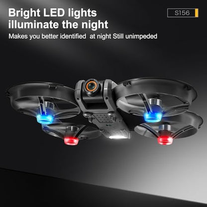 Brushless Drone with Camera, 4.92" Screen Remote, Drones for Adults, Black - color: Black + 2 batteries