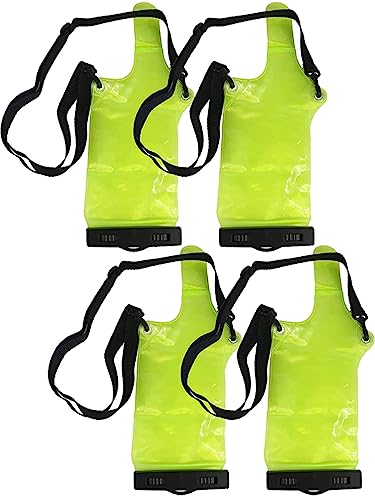 4Pcs Universal Two Way Radio Waterproof Case Bag Portable Walkie Talkie Rainproof Pouch with Adjustable Strap Compatible for Motorola Kenwood Midland UV-3R UV-5R PX-888 Walkie Talkie Radio - color: Green