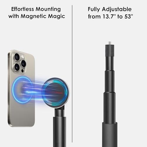 Golf Monopod Stick, Record Golf Swing with Magnetic Phone Holder - color: A-Magnetic