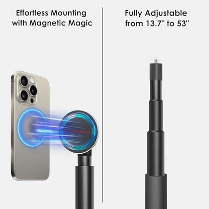 Golf Monopod Stick, Record Golf Swing with Magnetic Phone Holder - color: A-Magnetic+