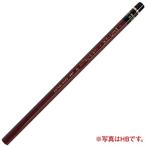 uni Wooden Pencil, H, Box of 12 (HUH),Brown - style: H