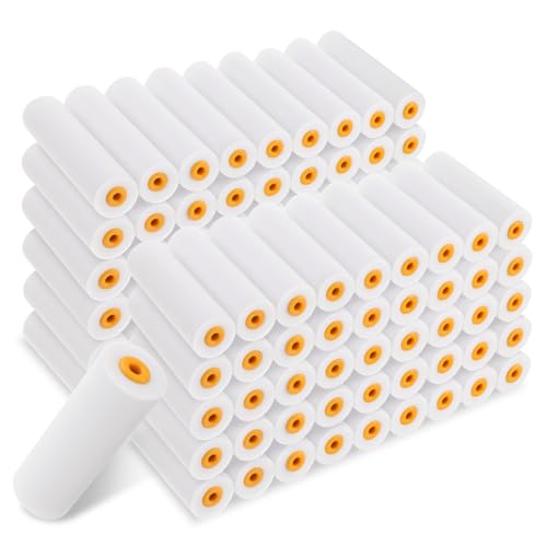 100 Pcs 4 Inch Foam Paint Roller High Density Foam Roller Mini Paint Roller Refills Paint Edger Tool for Walls Brings Smooth Finishes Flat Surfaces