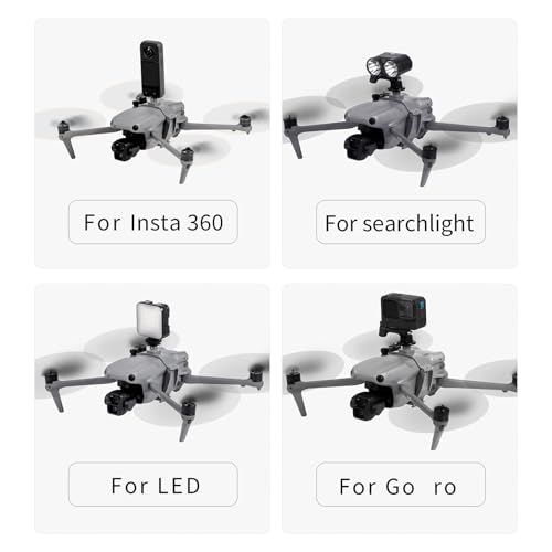 Camera Adapter Mount for DJI Air 3 Drone Carry Bracket Top Extension Camera Adapter Bracket Mount 1/4 Screw Compatible for Insta360 Action Camera/LED Flight Light