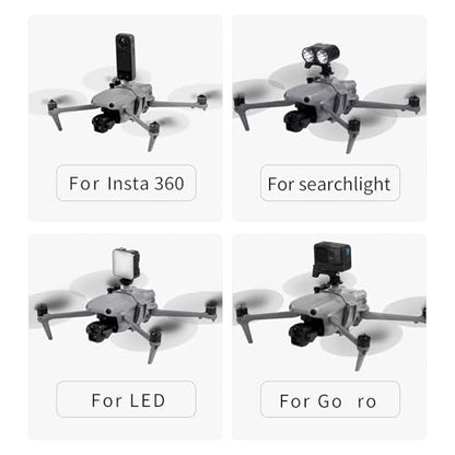 Camera Adapter Mount for DJI Air 3 Drone Carry Bracket Top Extension Camera Adapter Bracket Mount 1/4 Screw Compatible for Insta360 Action Camera/LED Flight Light