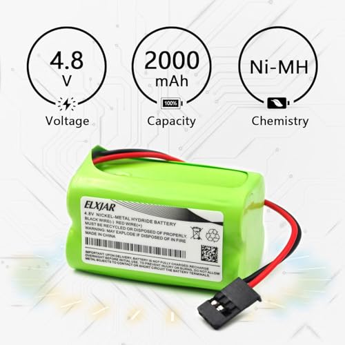 (2-Pack) 4.8V 2000mAh NiMH RX Battery for Hitec JR Receivers - color: (2-Pack) 4.8V 2000mAh 2x2AA