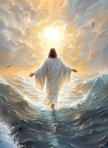 Jesus Paint by Numbers Kit for Adults Framed Canvas 12X16 in, Frameworkless - color: YH02829