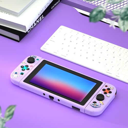ECHZOVE Case for Nintendo Switch, Soft TPU Protective Cover, Purple - color: Purple