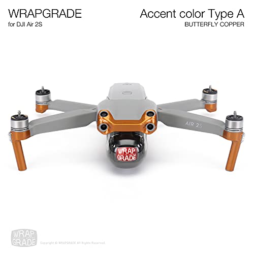 Wrapgrade Skin Compatible with DJI Air 2S | Accent Color A (Butterfly Copper) - color: BUTTERFLY COPPER