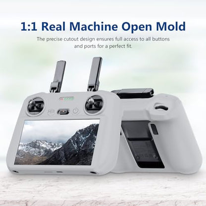 Reflex Camera Silicone Cover for DJI RC 2 Remote Control - Shockproof Protective Case for DJI Mavic Air 3, Lightweight & Durable. (Grey) - color: Grey