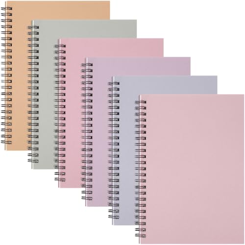 Fuutreo 6 Pack Spiral Notebook 10.5x7.45 Notebook,Cute Color,Dreamy - color: Cute Color