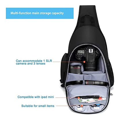 MOSISO Camera Bag Sling Backpack, Full Open Camera Case, Black - color: Black