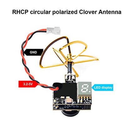 AKK A2 5.8Ghz 200mW FPV Transmitter Raceband 600TVL 1/4 Cmos Mini FPV Micro AIO Camera with Clover Antenna for FPV Drone