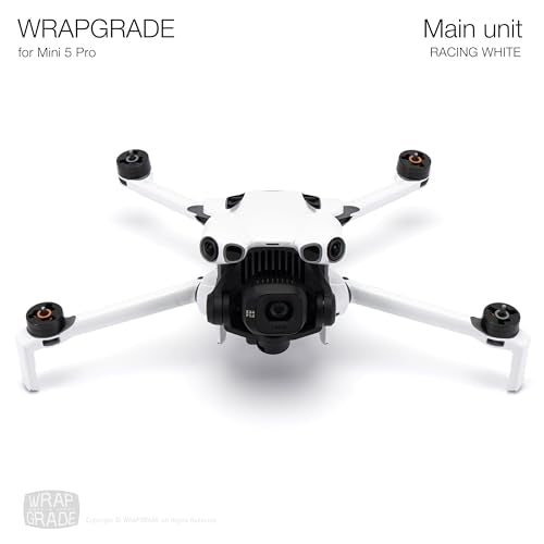 WRAPGRADE Skin Stickers Compatible with DJI Mini 5 Pro (Racing White) - color: Racing White