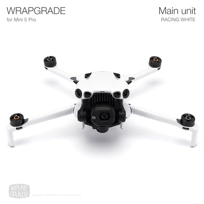 WRAPGRADE Skin Stickers Compatible with DJI Mini 5 Pro (Racing White) - color: Racing White