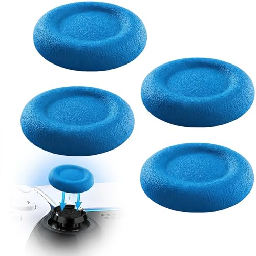MatoSan Thumbstick Silicone Replacement Caps - Compatible with PS5 Controller & PS4 Controller - Non-Slip Grip for More Precise Control - Protective Caps for Analog Sticks (4 Silicone Blue) - color: 4 silicone blue